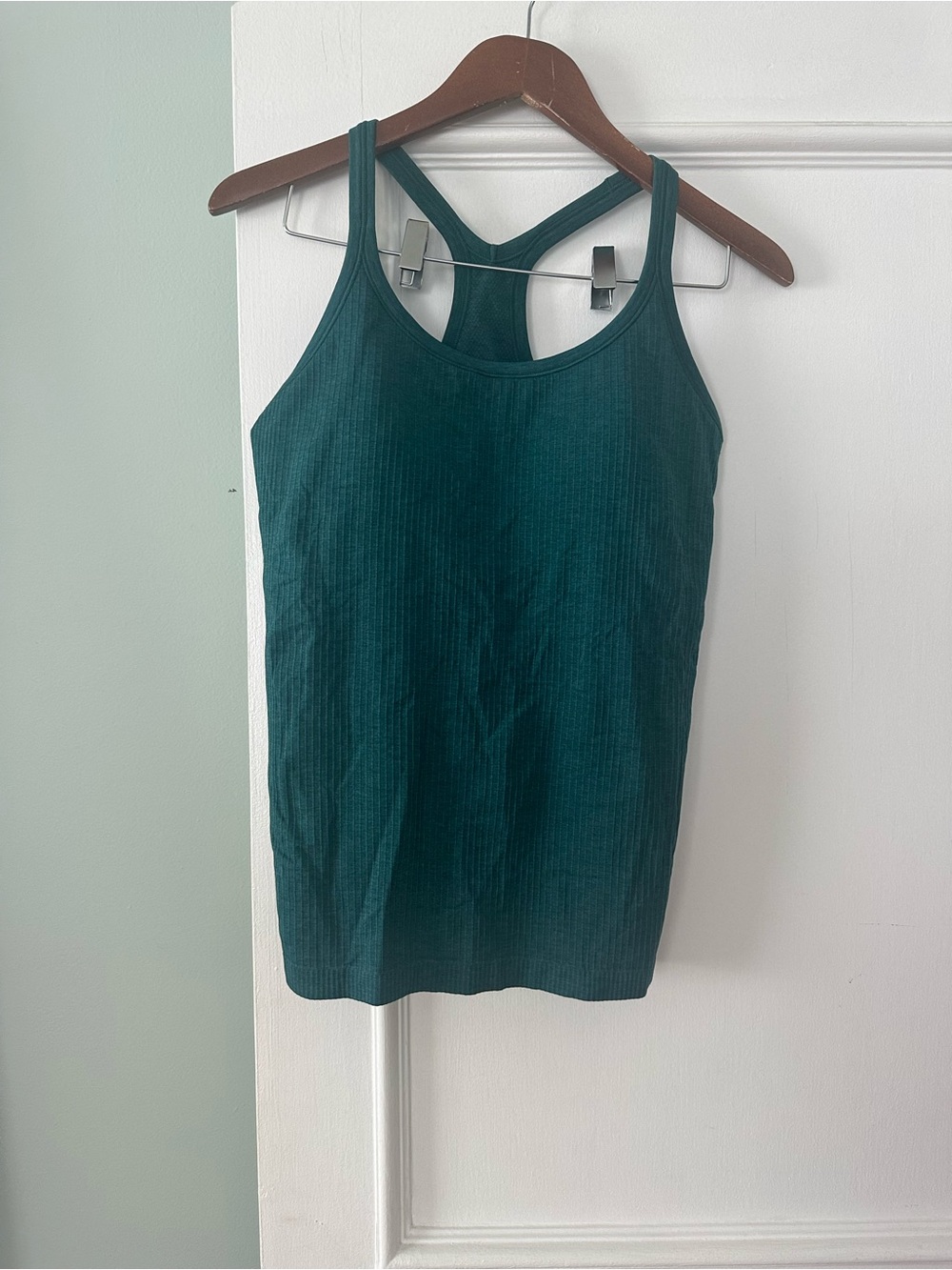 Lulu Lemon Ebb to Street Ribbed Racerback Tank Top - Teal Green in EUC